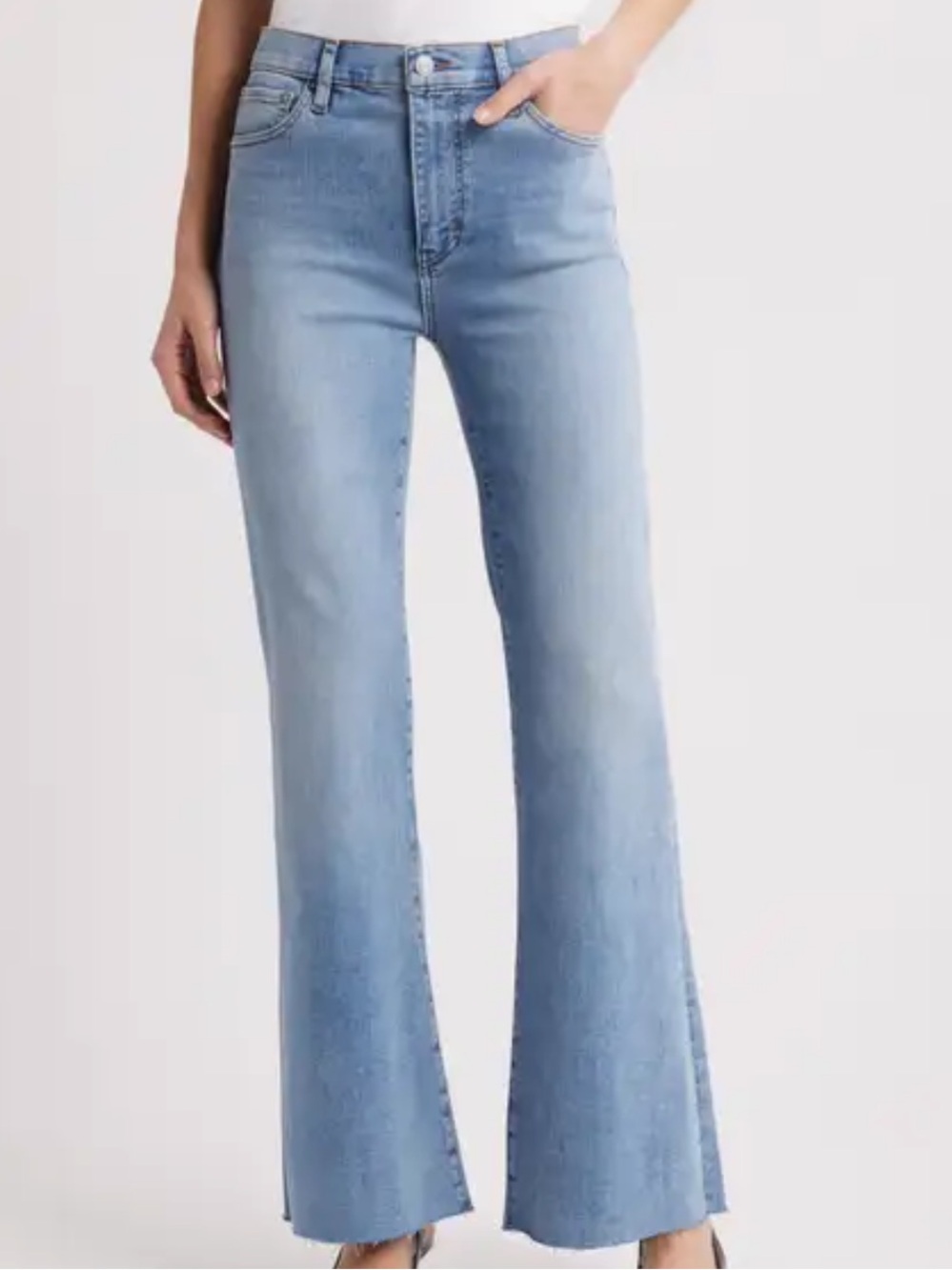 Frame The Icon Raw Hem Flare Jeans